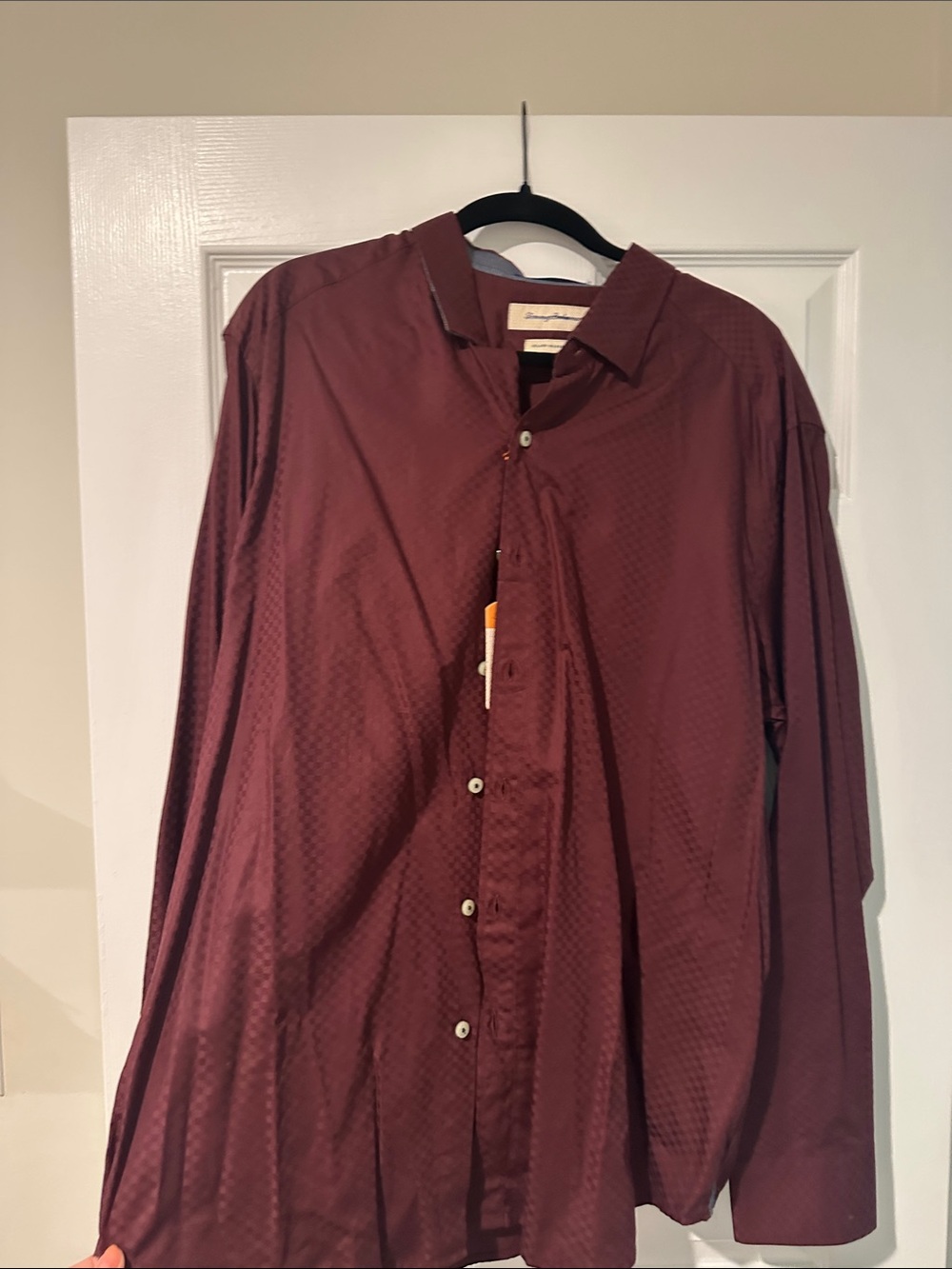 Tommy Bahama Men's Maroon Long-Sleeve Button-Up Shirt